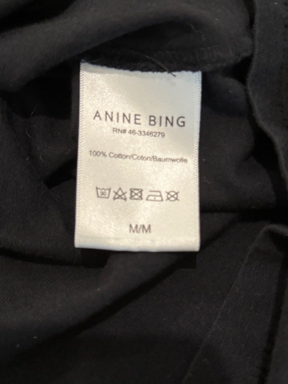 Anine Bing Black Short Sleeve Logo Tee - Picture 4 of 4